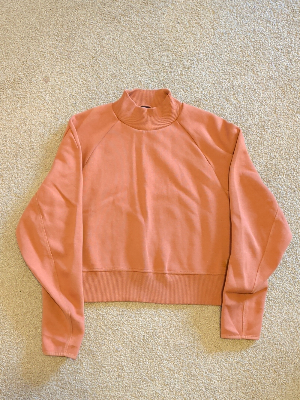 adidas Orange Mock Neck Cropped Sweatshirt